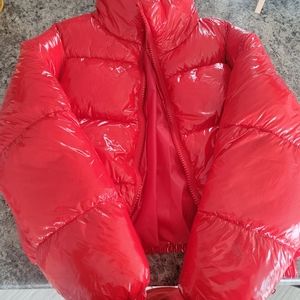 Red Patent Puff